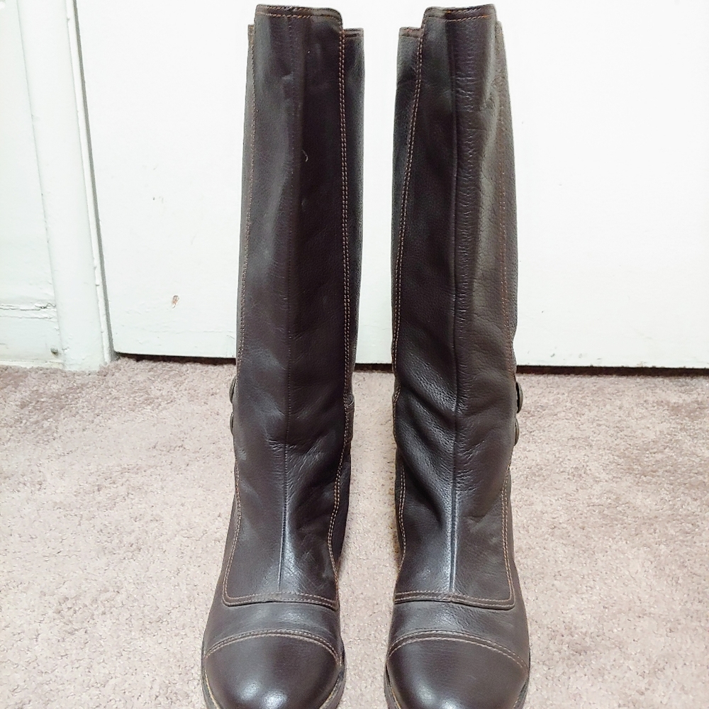 Brown riding style boots